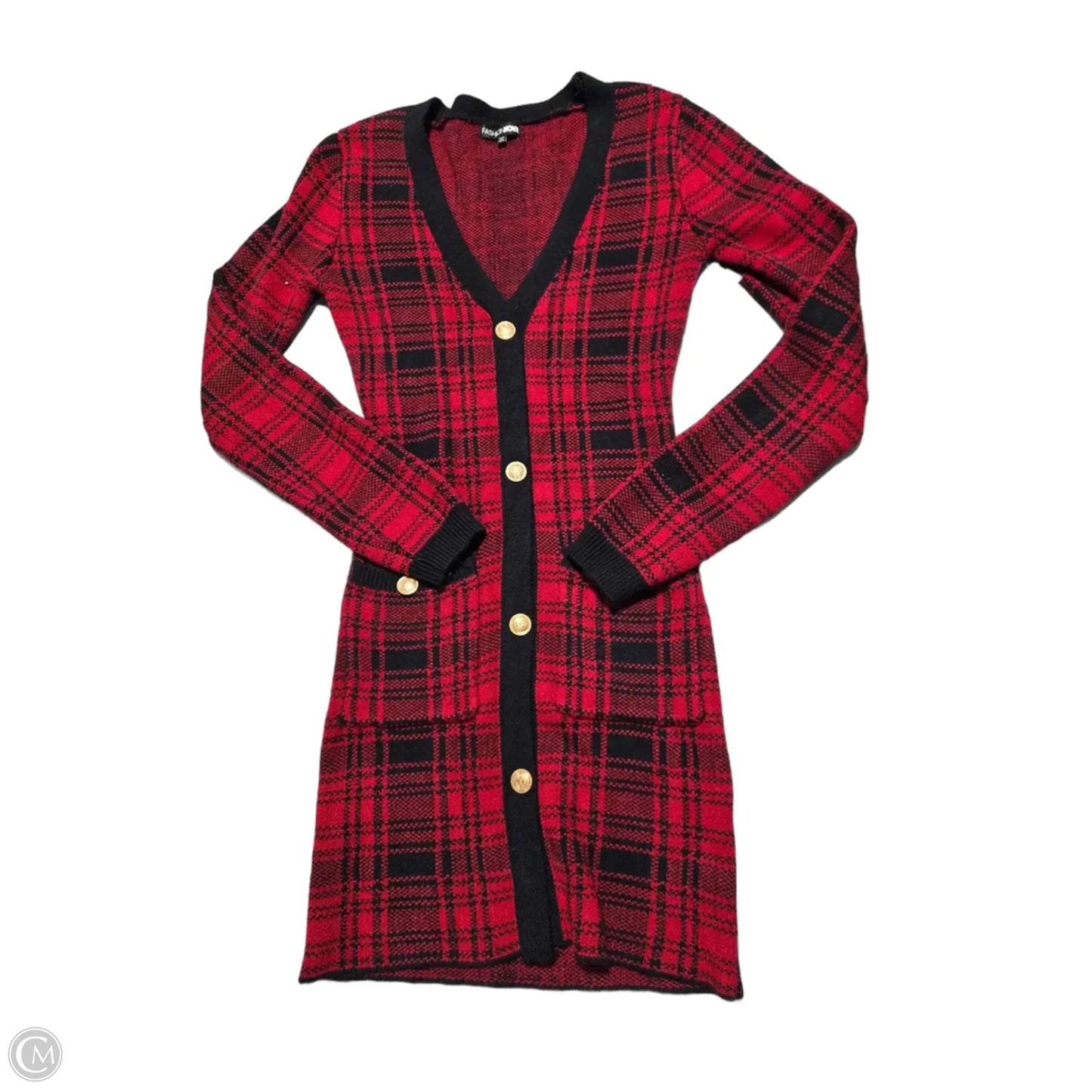 Sweater By Fashion Nova In Black & Red, Size: S