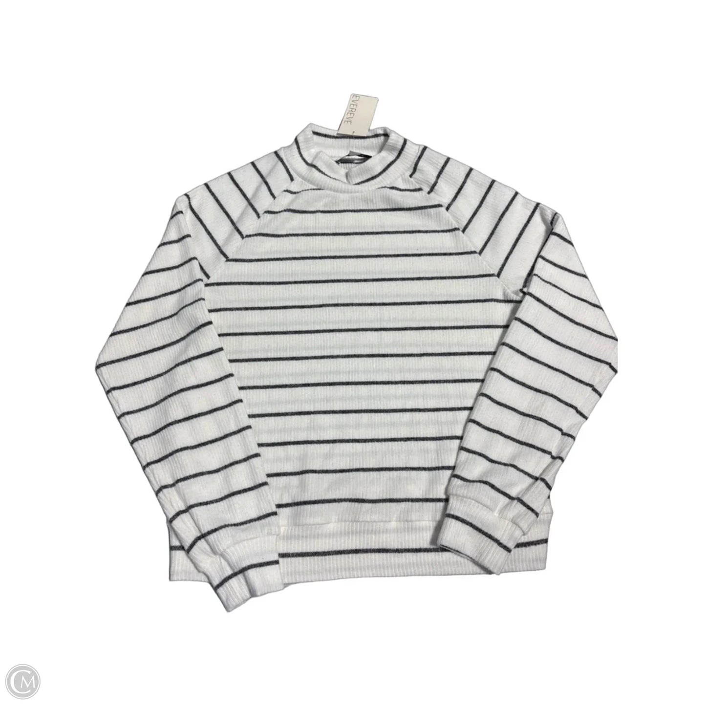 Top Long Sleeve By Evereve In Grey & White, Size: Xs
