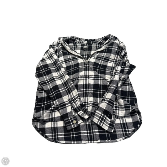 Top Long Sleeve By Eddie Bauer In Plaid Pattern, Size: M
