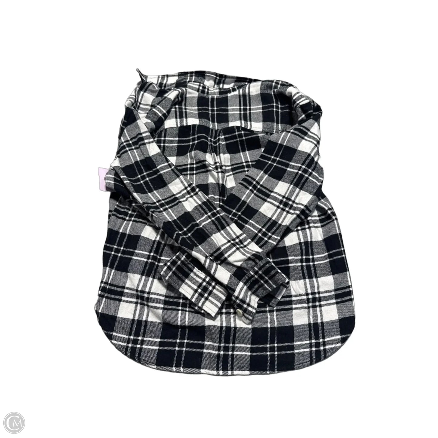 Top Long Sleeve By Eddie Bauer In Plaid Pattern, Size: M
