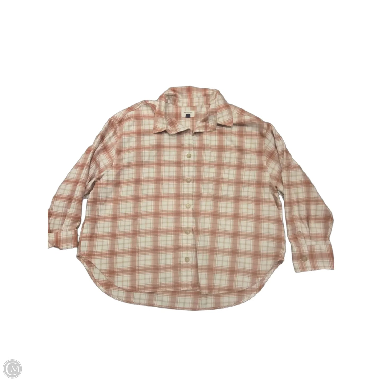 Top Long Sleeve By American Eagle In Plaid Pattern, Size: Xxl