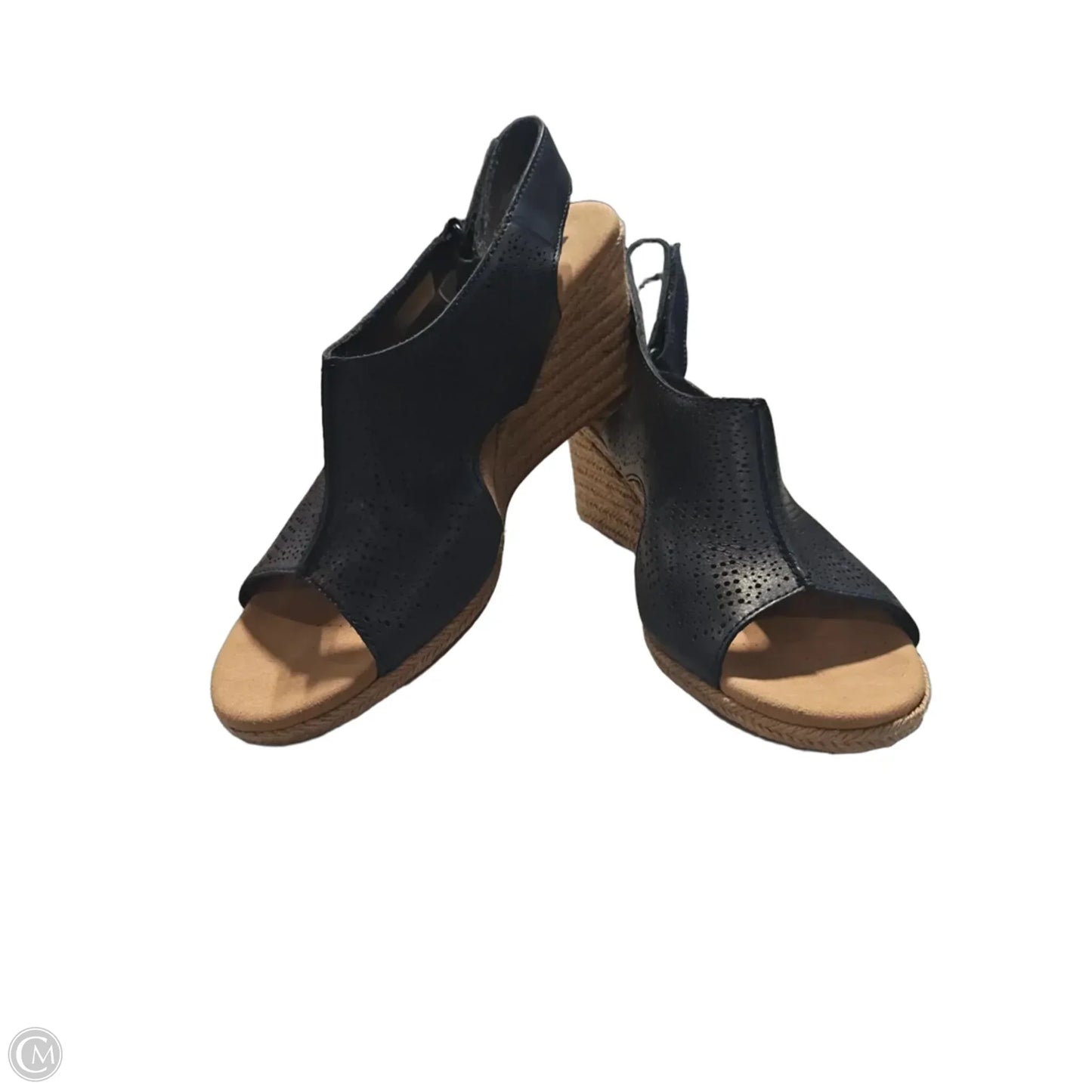 Sandals Heels Wedge By Clarks In Blue, Size: 8