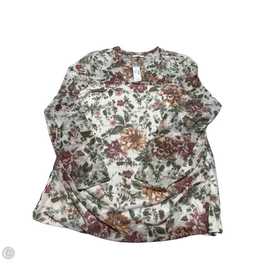 Top Long Sleeve By Maurices In Floral Print, Size: 2x