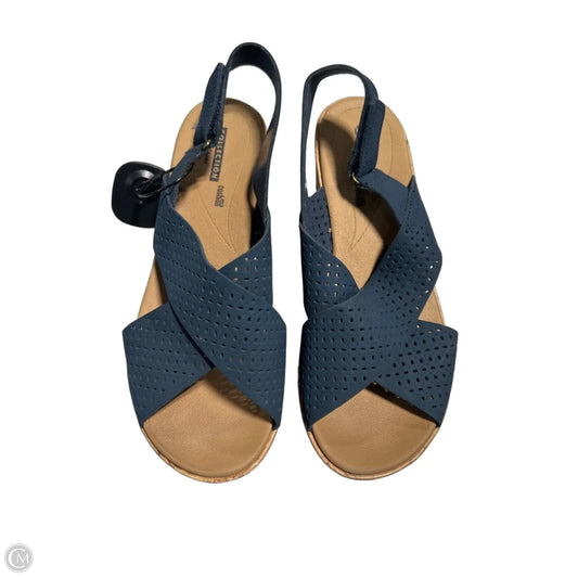 Sandals Heels Wedge By Clarks In Blue, Size: 8