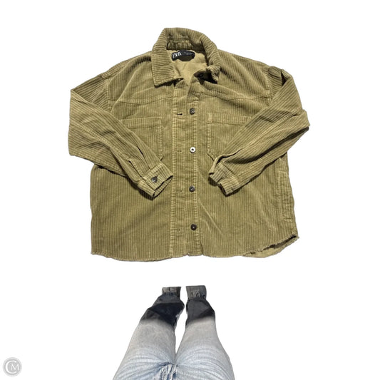 Top Long Sleeve By Zara In Green, Size: S