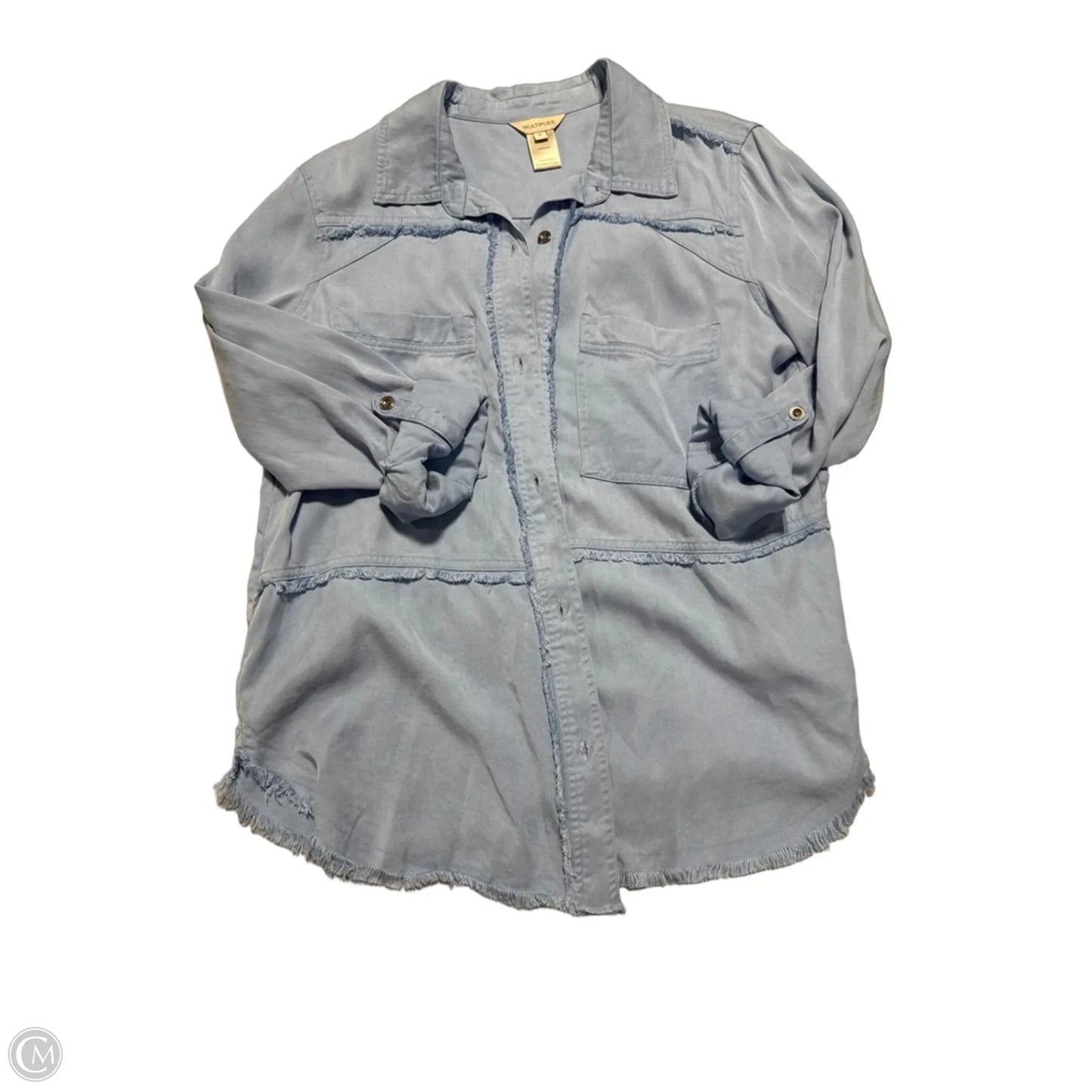 Top Long Sleeve By Multiples In Blue, Size: S