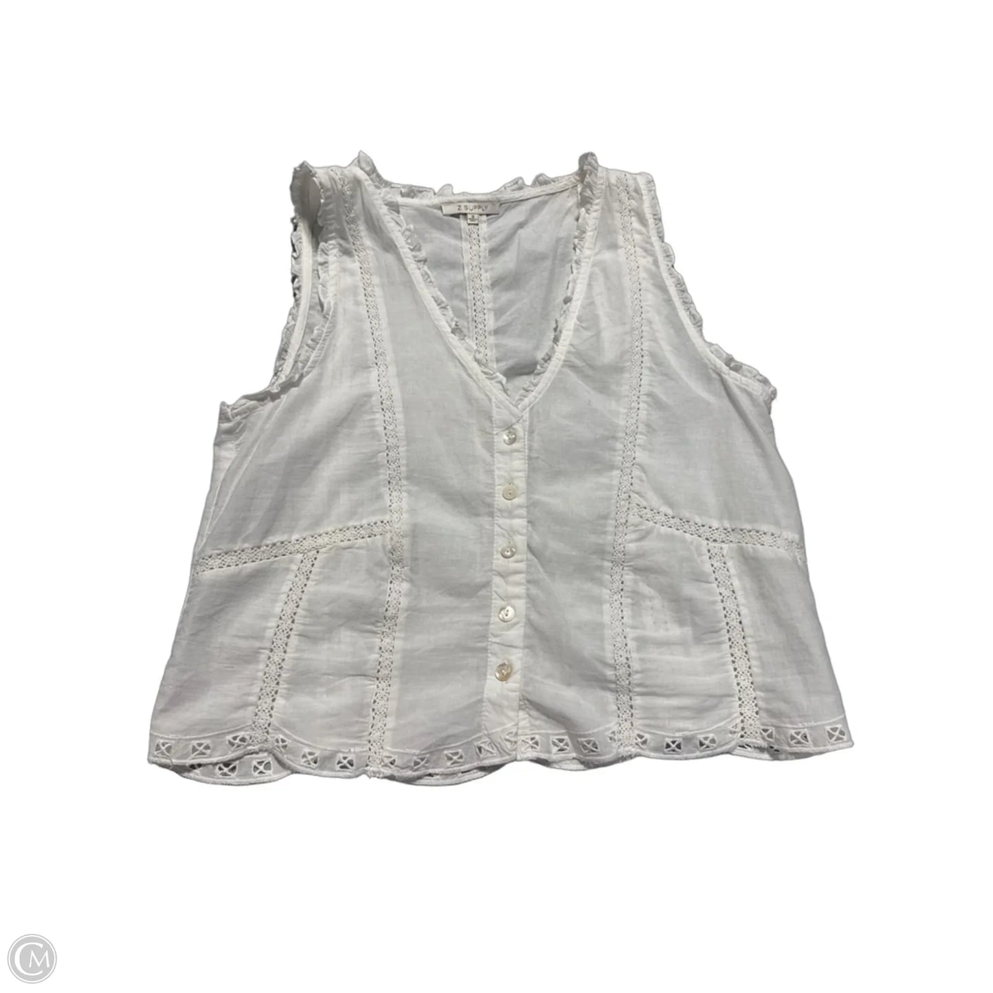 Top Sleeveless By Z Supply In White, Size: S
