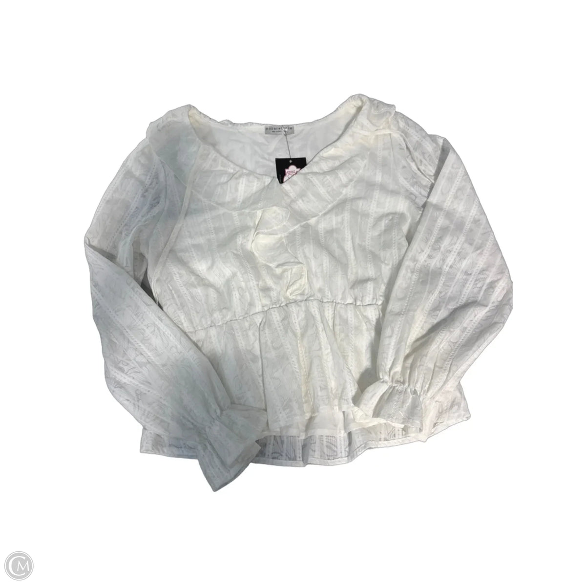 Top Long Sleeve By Paper Crane In White, Size: M