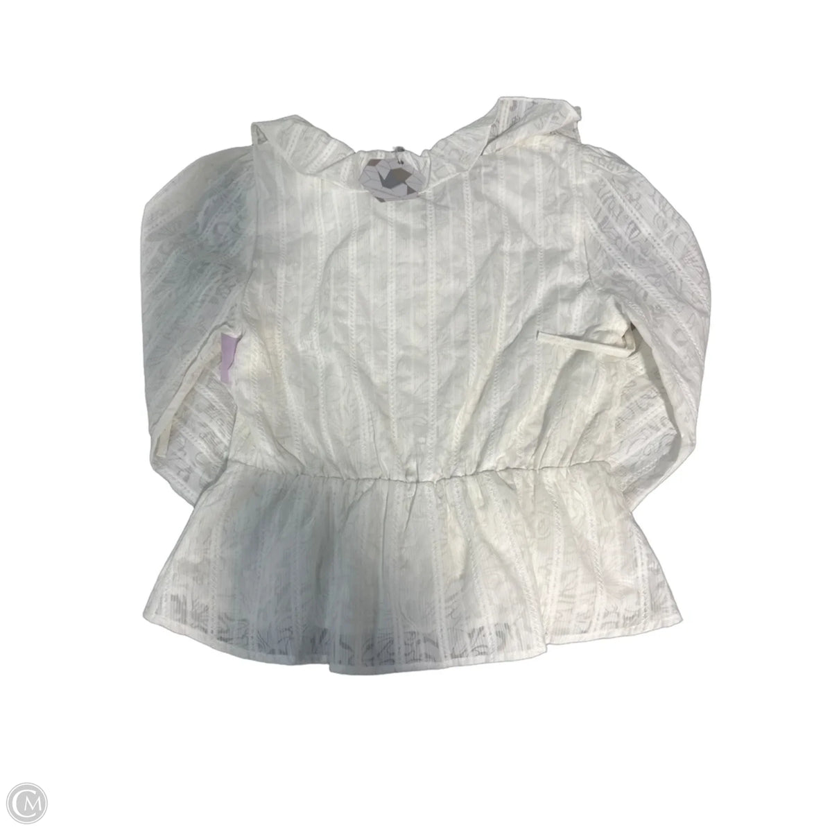 Top Long Sleeve By Paper Crane In White, Size: M