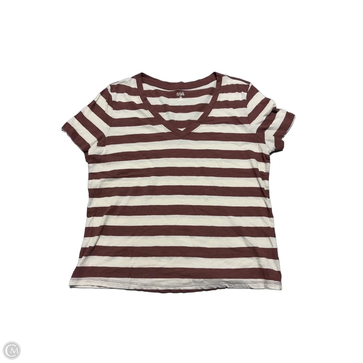 Top Short Sleeve By Ana In Striped Pattern, Size: M