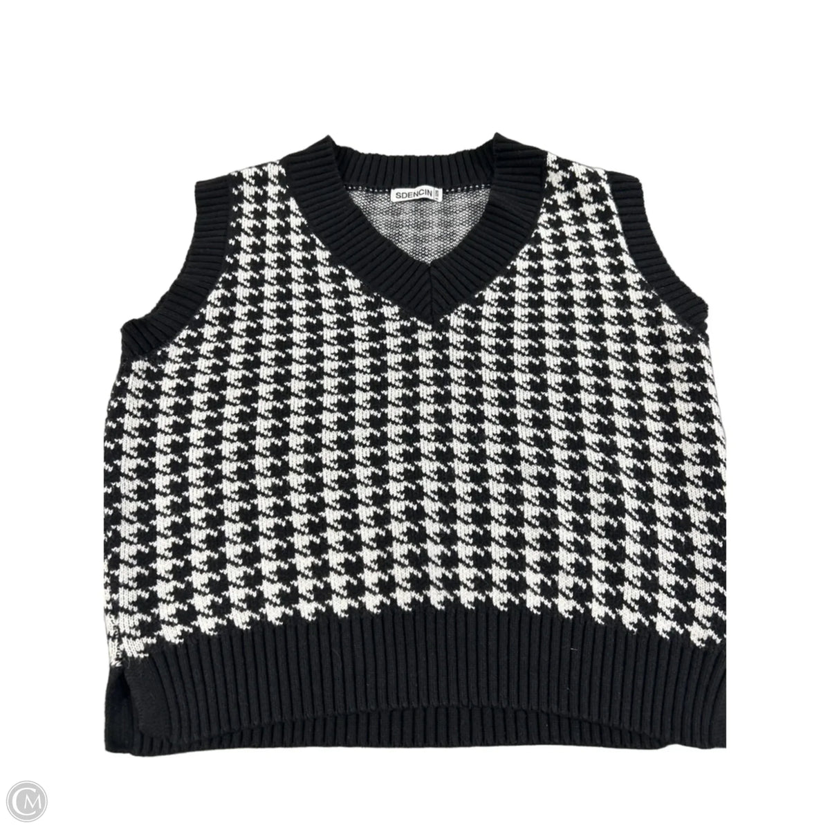 Vest Sweater By Cmc In Black & White, Size: S