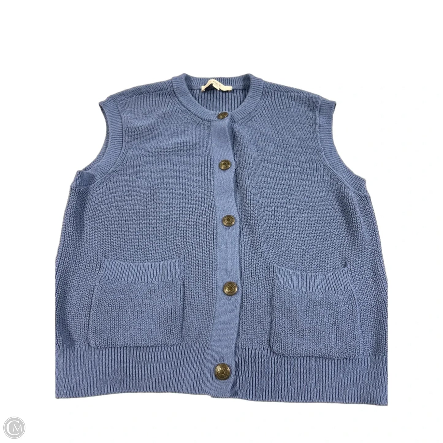 Vest Sweater By Loft In Blue, Size: M