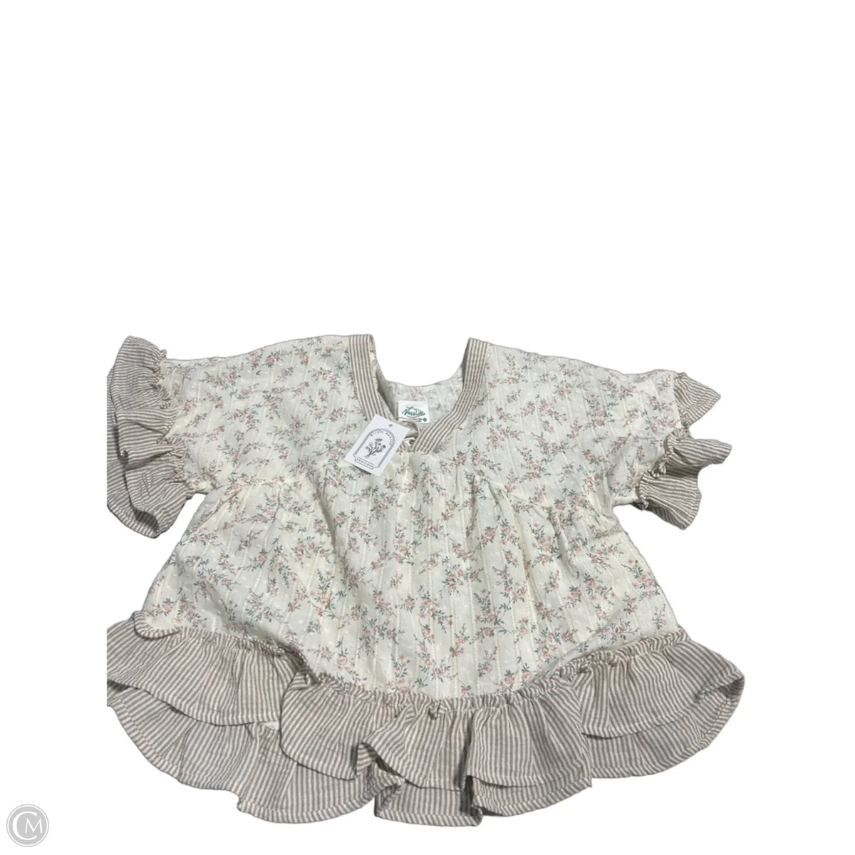 Top Short Sleeve By New In In Beige, Size: S
