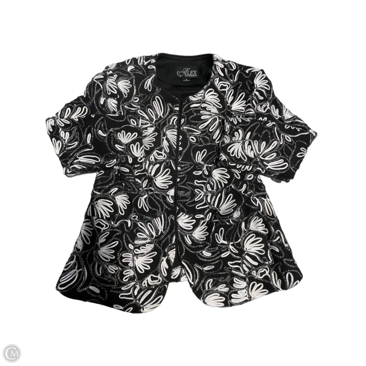 Blazer By Alex Evenings In Black & White, Size: M