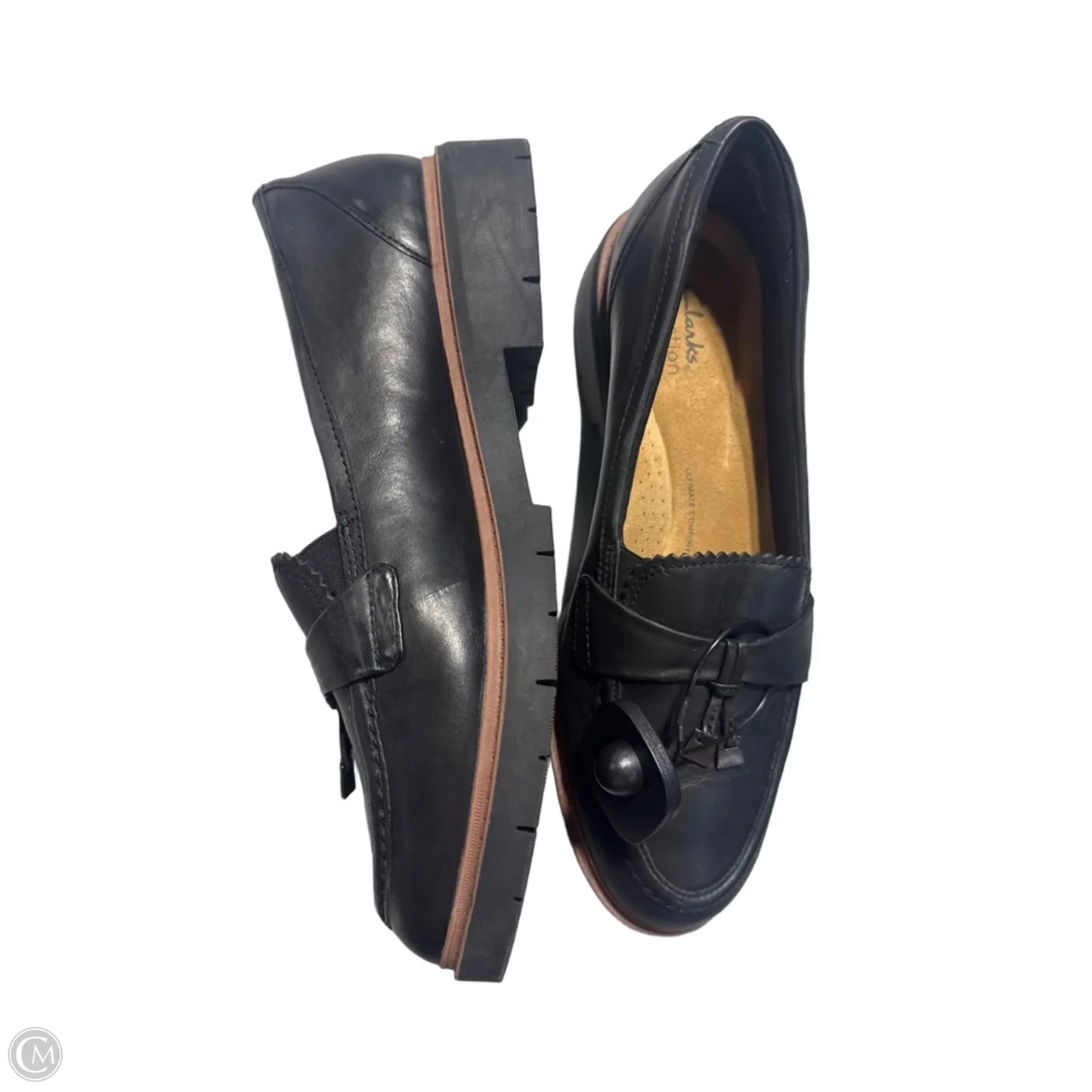 Shoes Flats By Clarks In Black, Size: 11