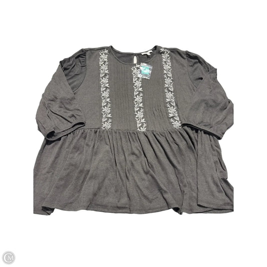Top Long Sleeve By Maurices In Grey, Size: 2x