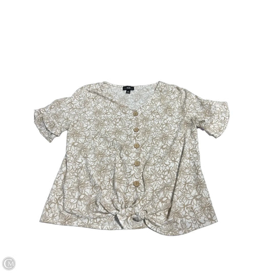 Top Short Sleeve By Agb In Floral Print, Size: Xl