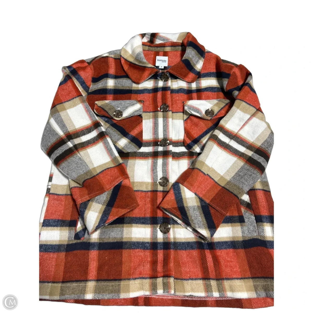 Jacket Fleece By Kensie In Plaid Pattern, Size: M