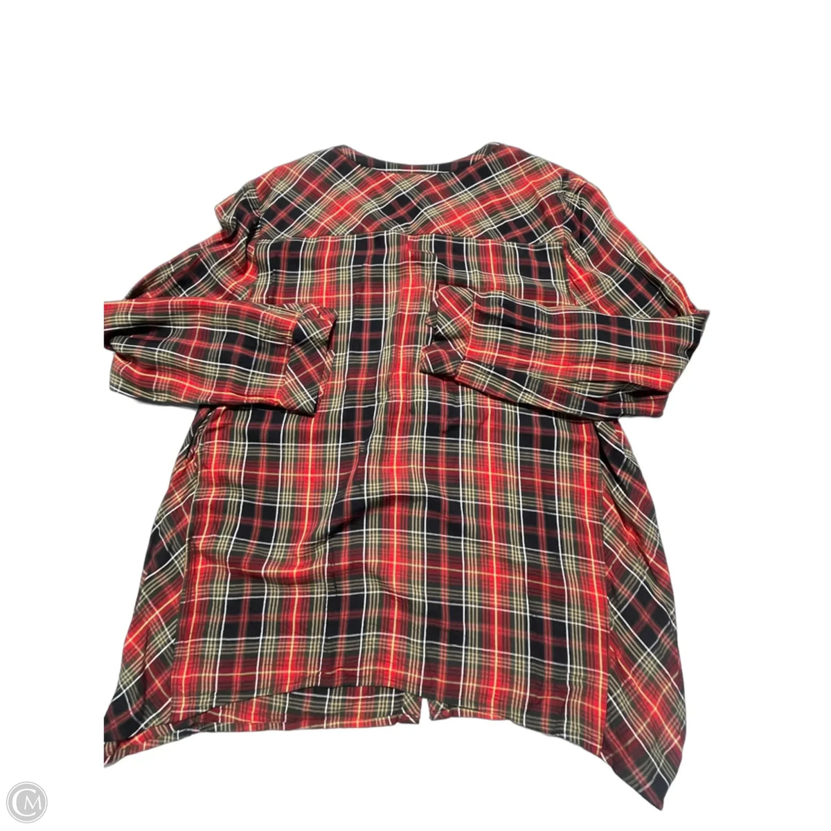 Top Long Sleeve By J. Jill In Plaid Pattern, Size: L
