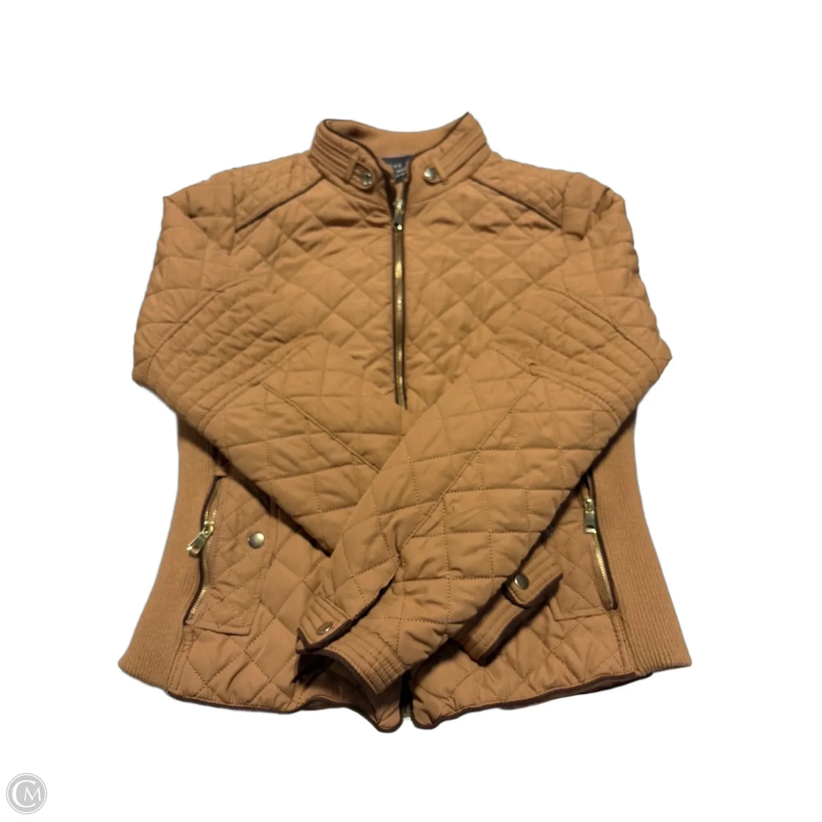 Jacket Puffer & Quilted By Love Tree In Tan, Size: M