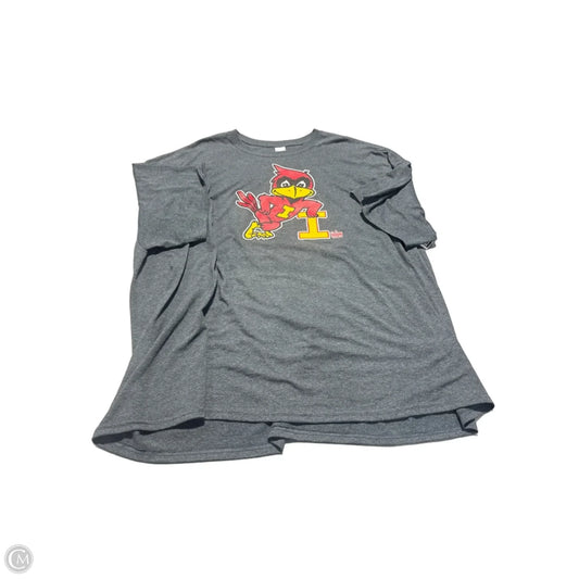 Top Short Sleeve By Gildan In Grey, Size: 4x