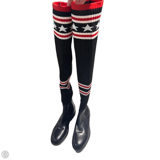 Boots Luxury Designer By Givenchy In Black & Red, Size: 7