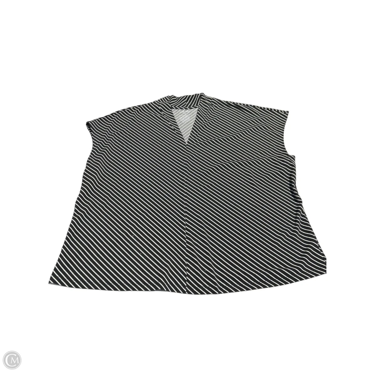 Top Short Sleeve By Nine West In Striped Pattern, Size: 1x
