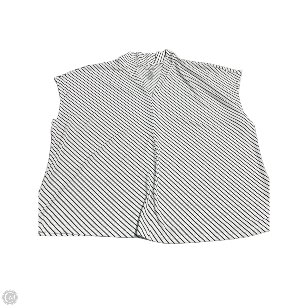 Top Short Sleeve By Nine West In Striped Pattern, Size: 1x