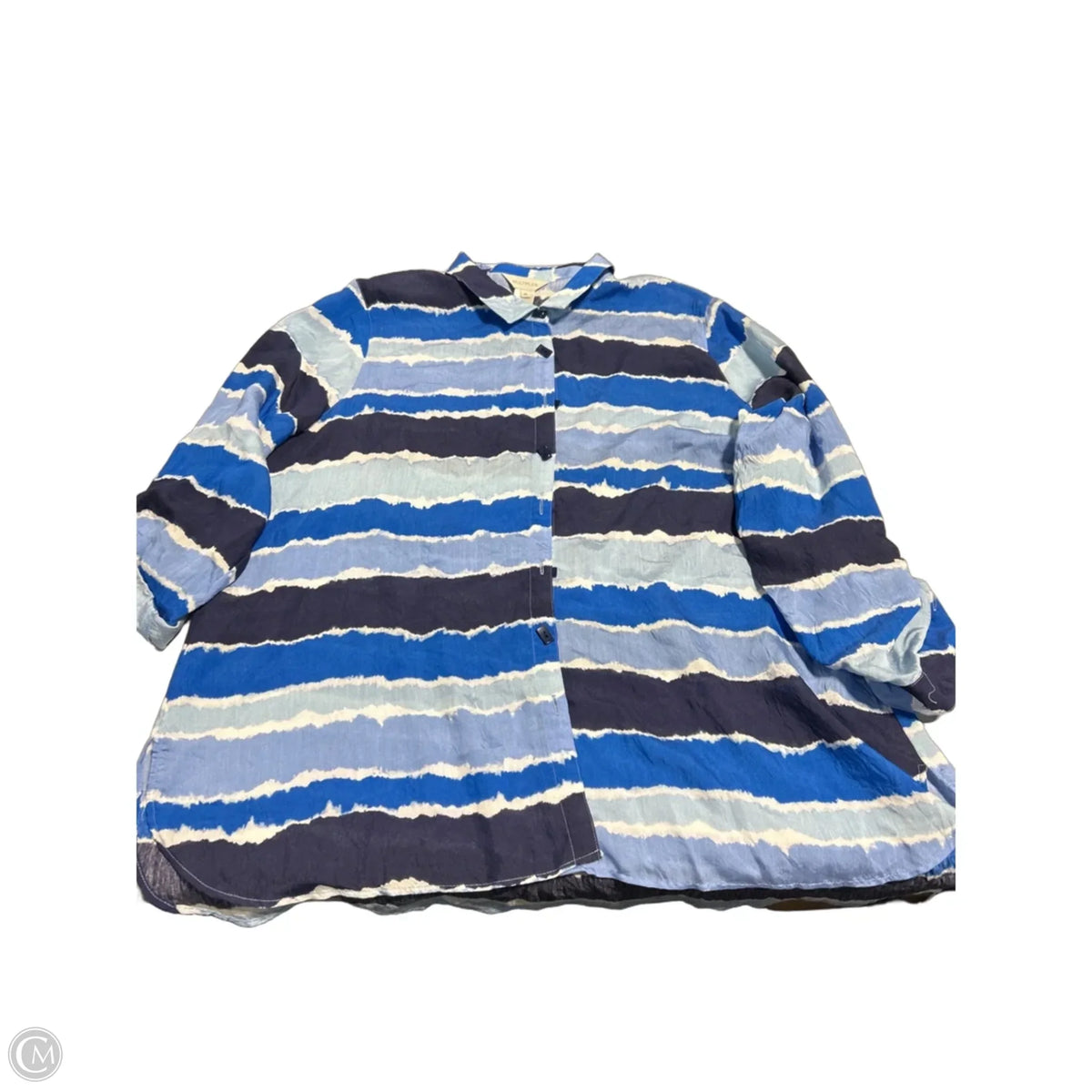 Top Long Sleeve By Multiples In Blue, Size: 1x