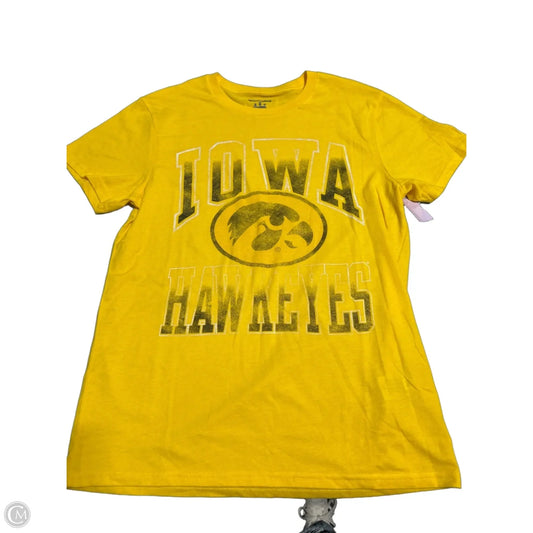 Top Short Sleeve By Champion In Yellow, Size: M
