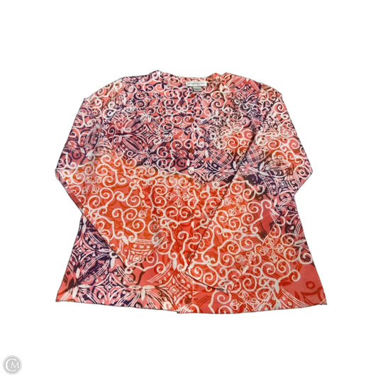 Top Long Sleeve By Christopher And Banks In Floral Print, Size: L