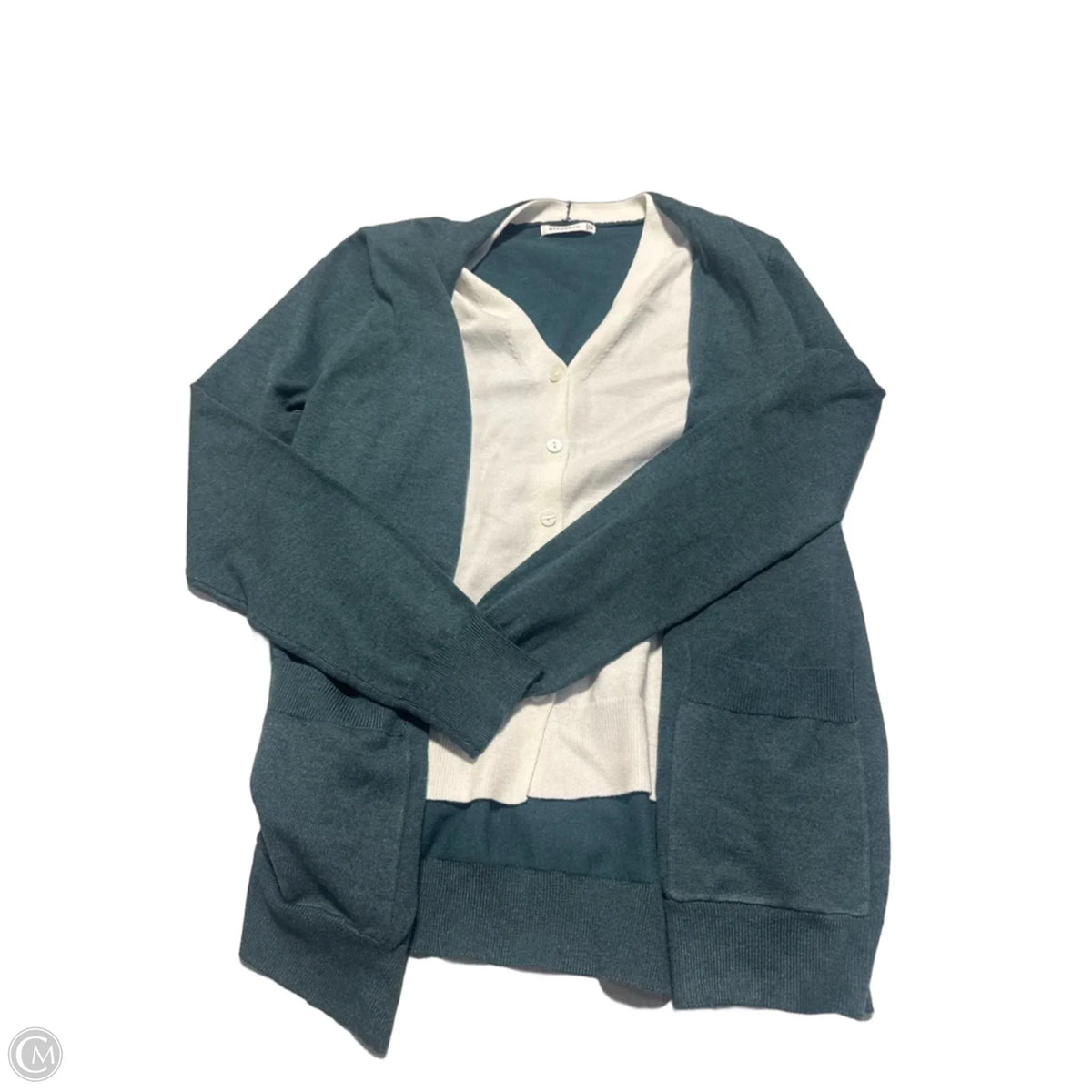 Top Long Sleeve By Staccato In Green, Size: M