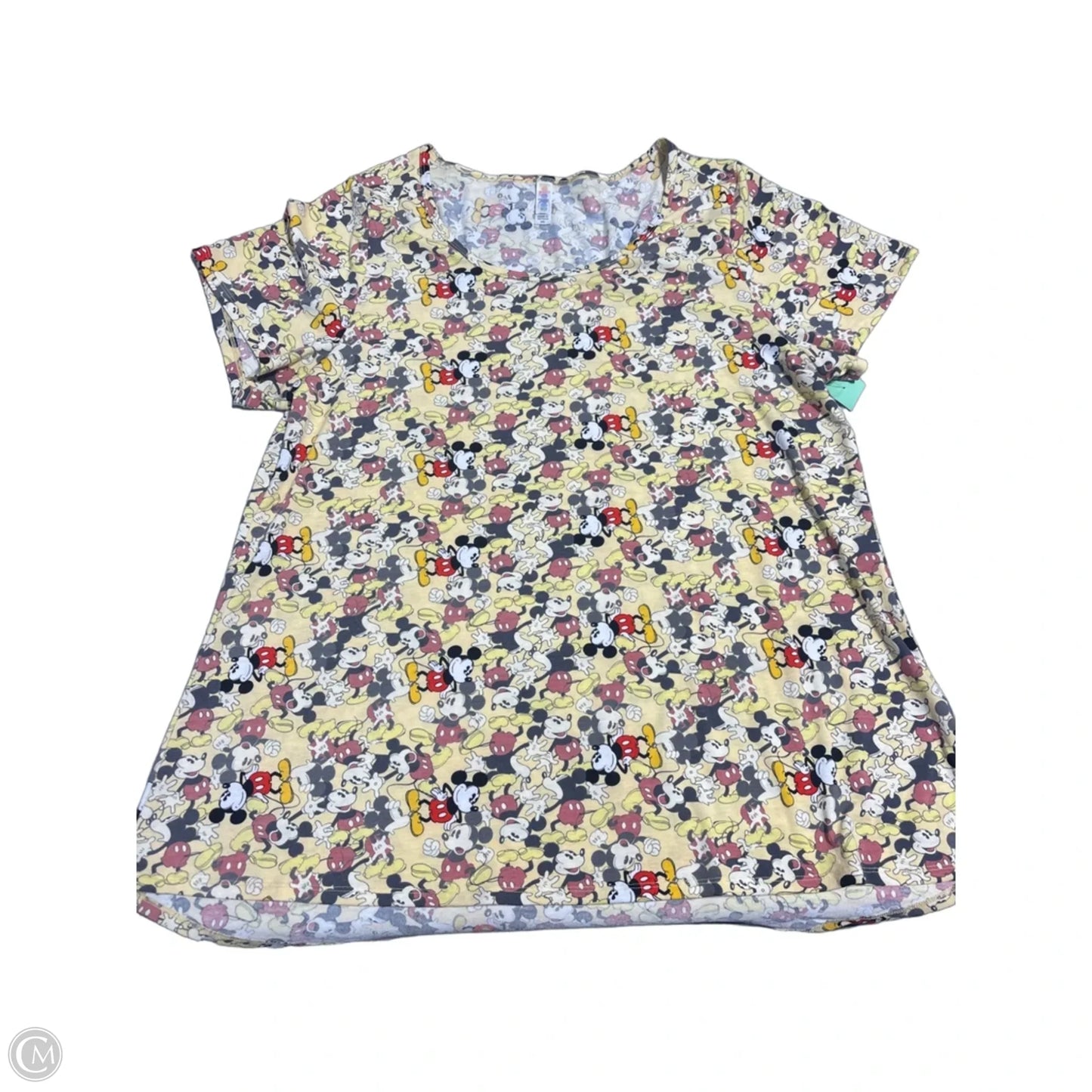 Top Short Sleeve By Lularoe In Yellow, Size: 2x