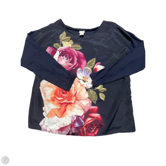 Top Long Sleeve By Chicos In Blue, Size: L