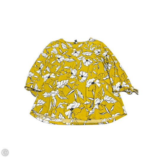 Top 3/4 Sleeve By Alfani In Yellow, Size: Xl