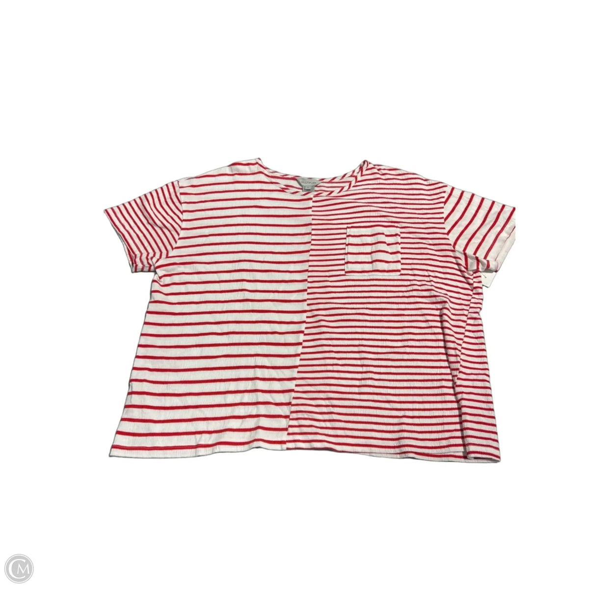 Top Short Sleeve By Multiples In Striped Pattern, Size: Xl