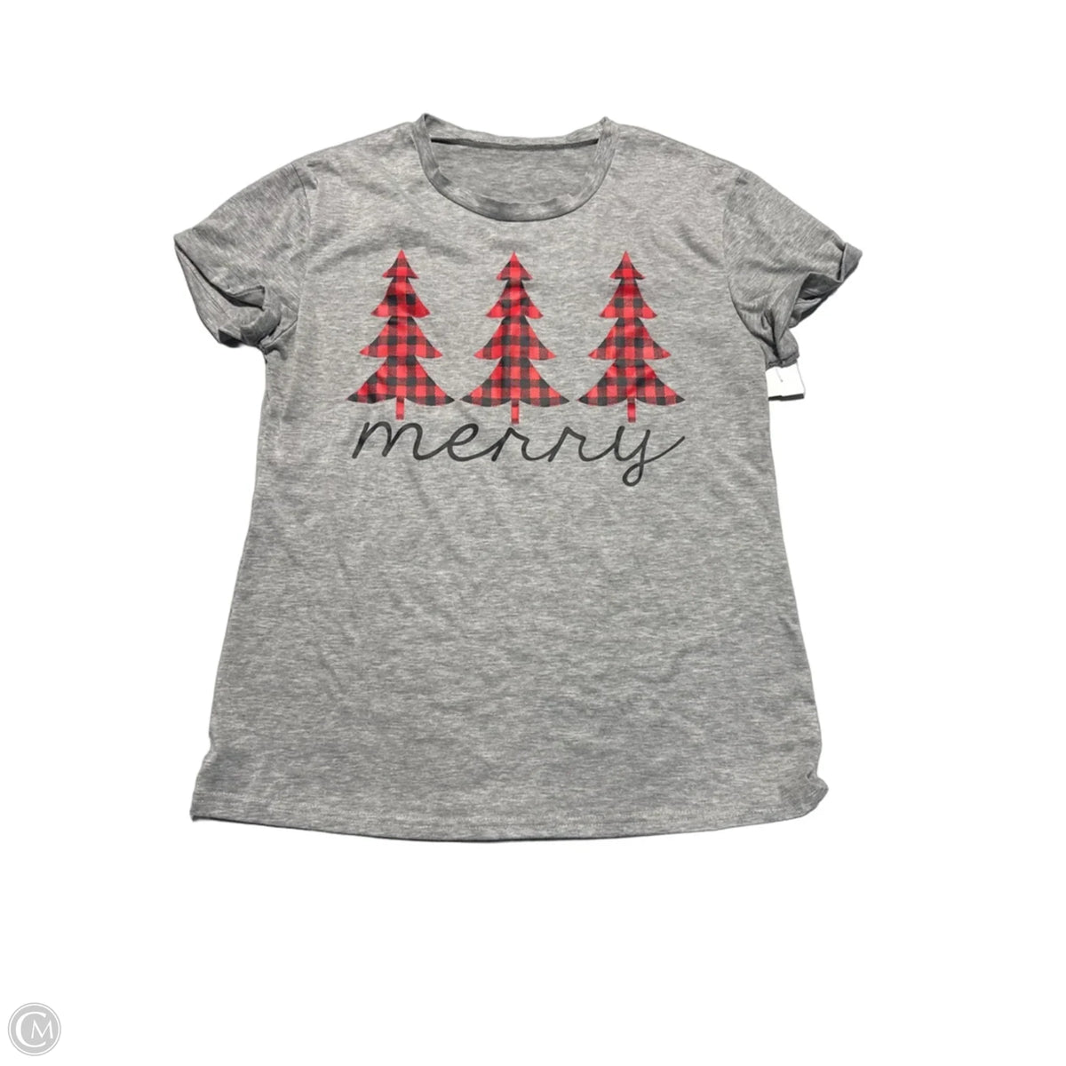 Top Short Sleeve By Cmc In Grey, Size: M
