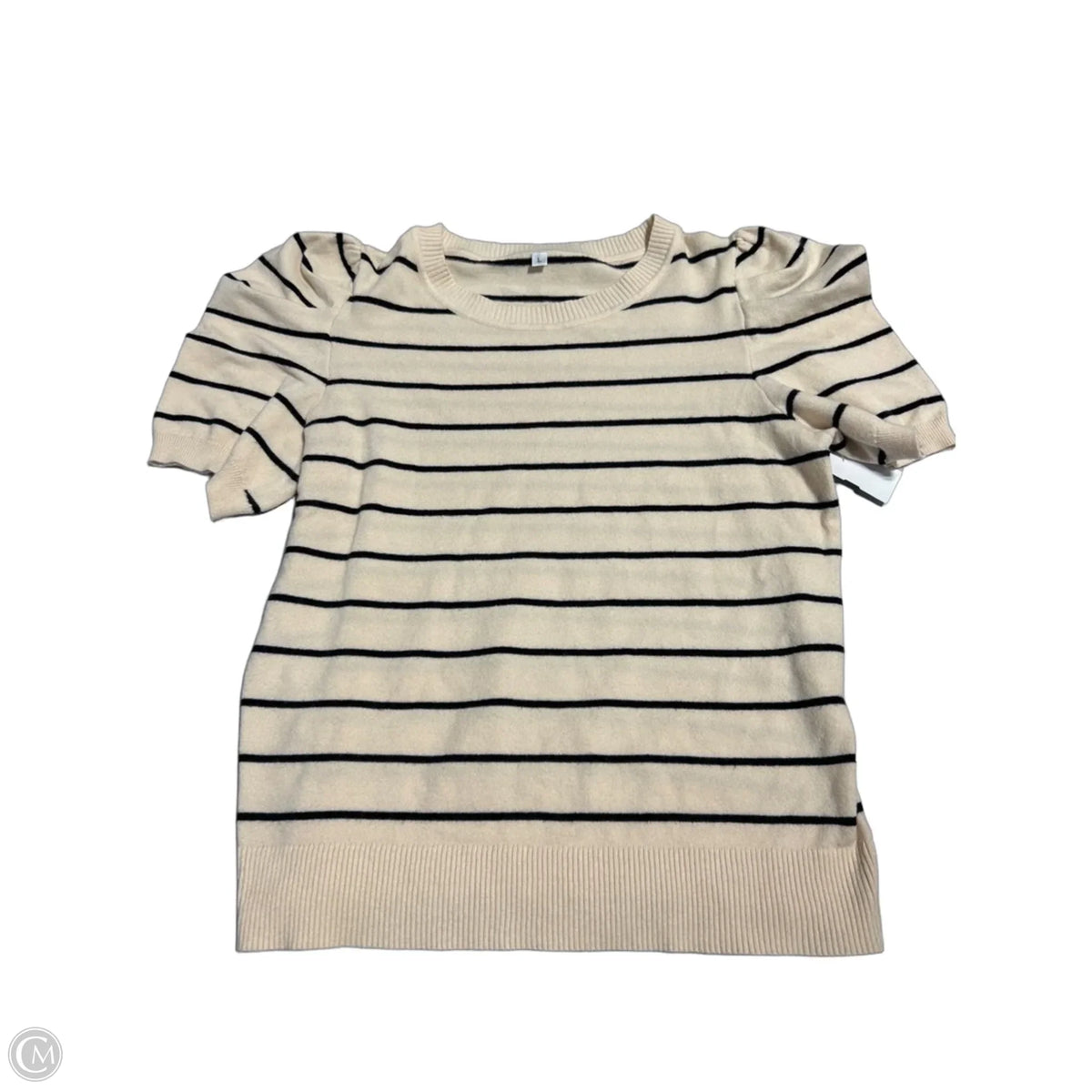 Top Short Sleeve By Cmc In Striped Pattern, Size: L