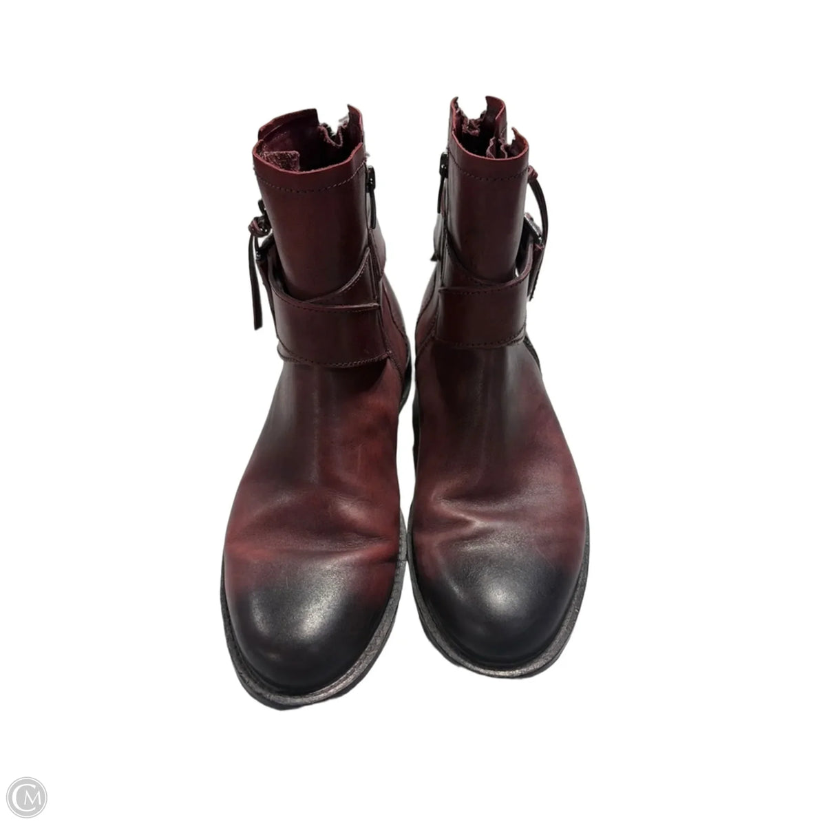 Boots Ankle Flats By Ecco In Maroon, Size: 9.5