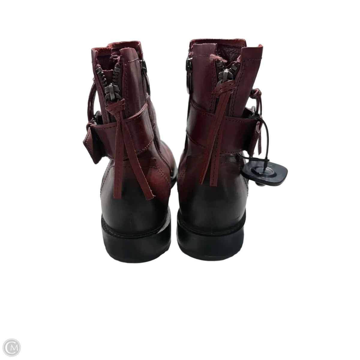 Boots Ankle Flats By Ecco In Maroon, Size: 9.5