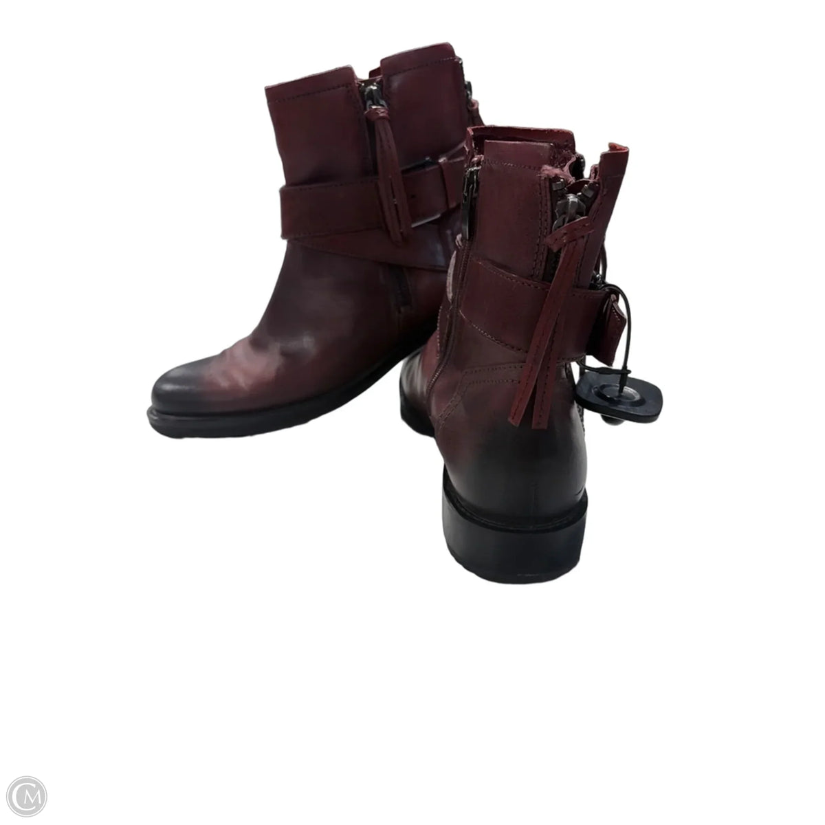 Boots Ankle Flats By Ecco In Maroon, Size: 9.5