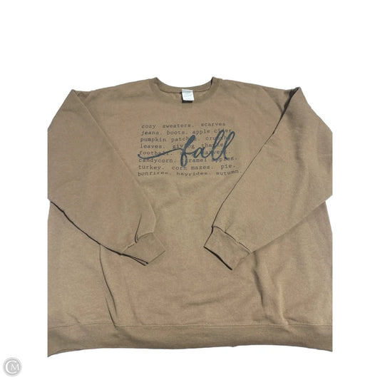 Sweatshirt Crewneck By Hanes In Brown, Size: 2x