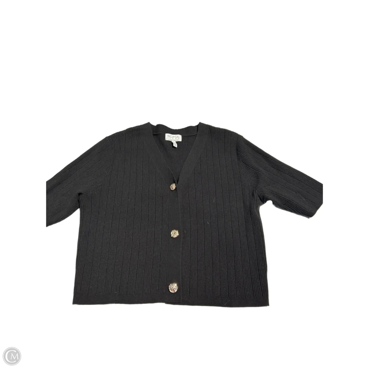 Top 3/4 Sleeve By Sofia In Black, Size: Xl