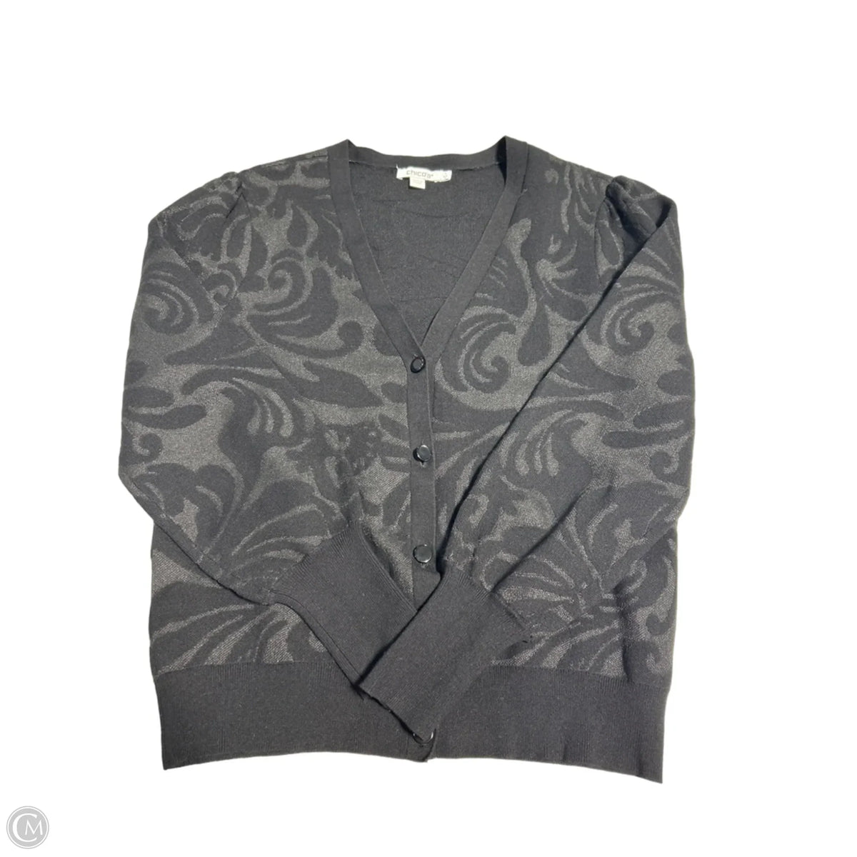 Top Long Sleeve By Chicos In Black, Size: M