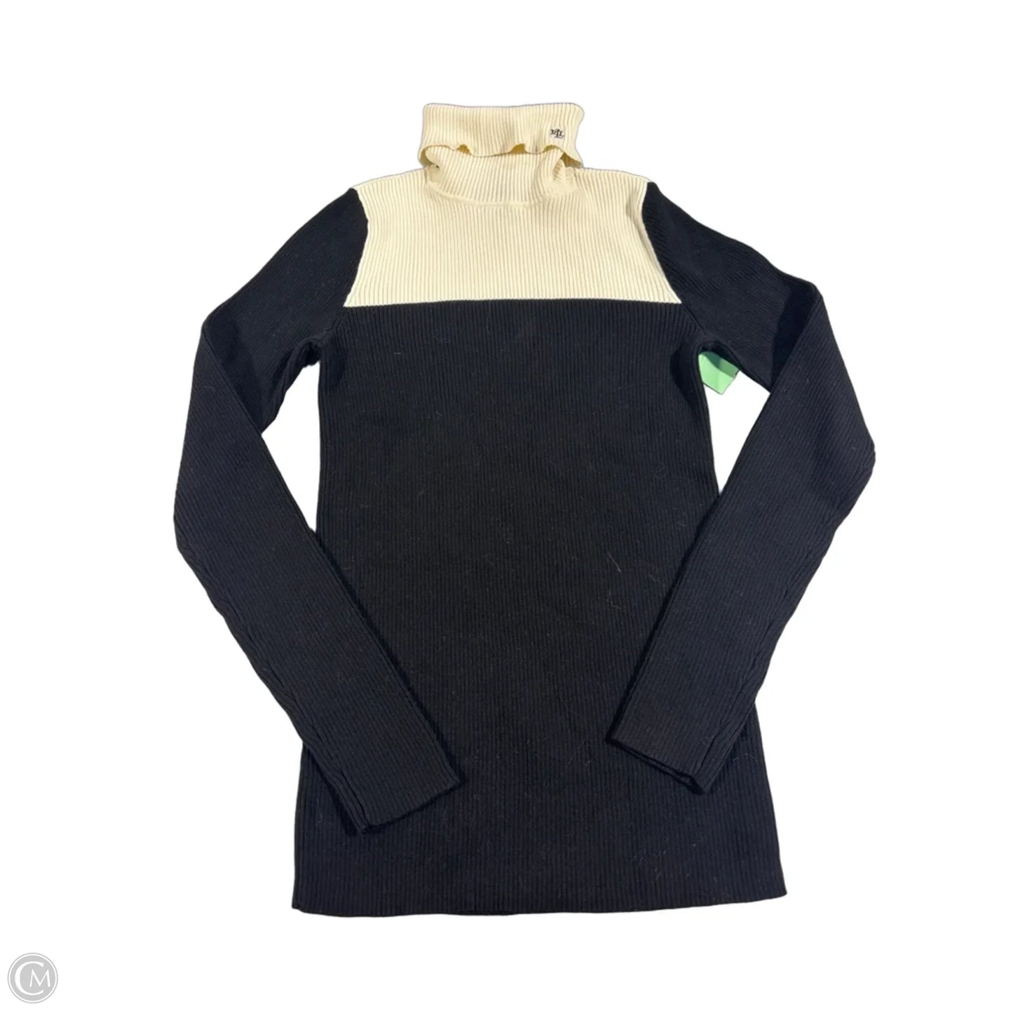 Top Long Sleeve By Ralph Lauren In Black & White, Size: S