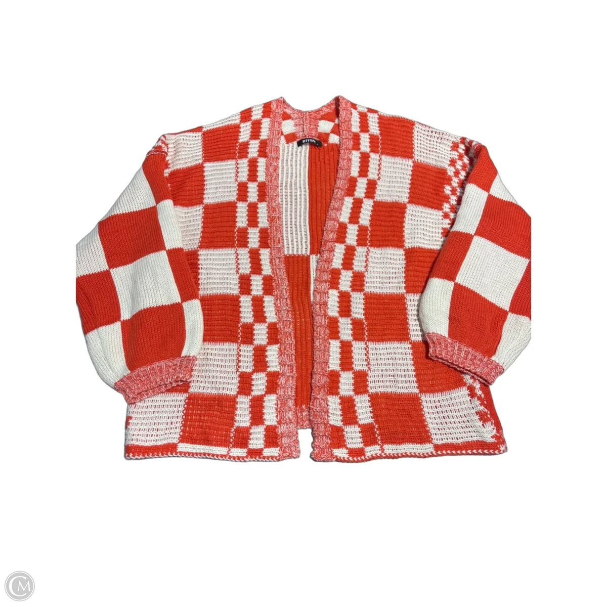 Cardigan By Btfbm In Orange & White, Size: M