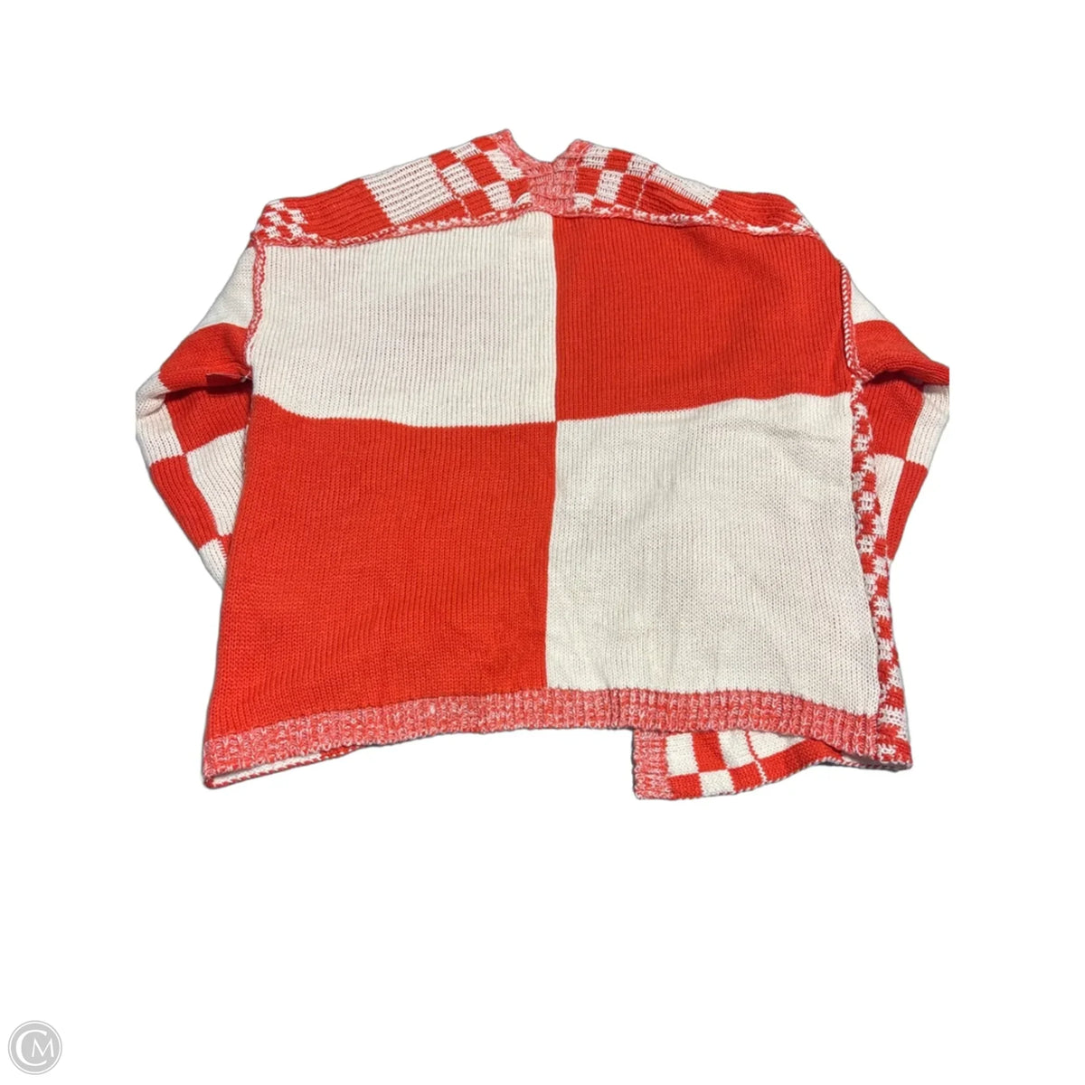 Cardigan By Btfbm In Orange & White, Size: M
