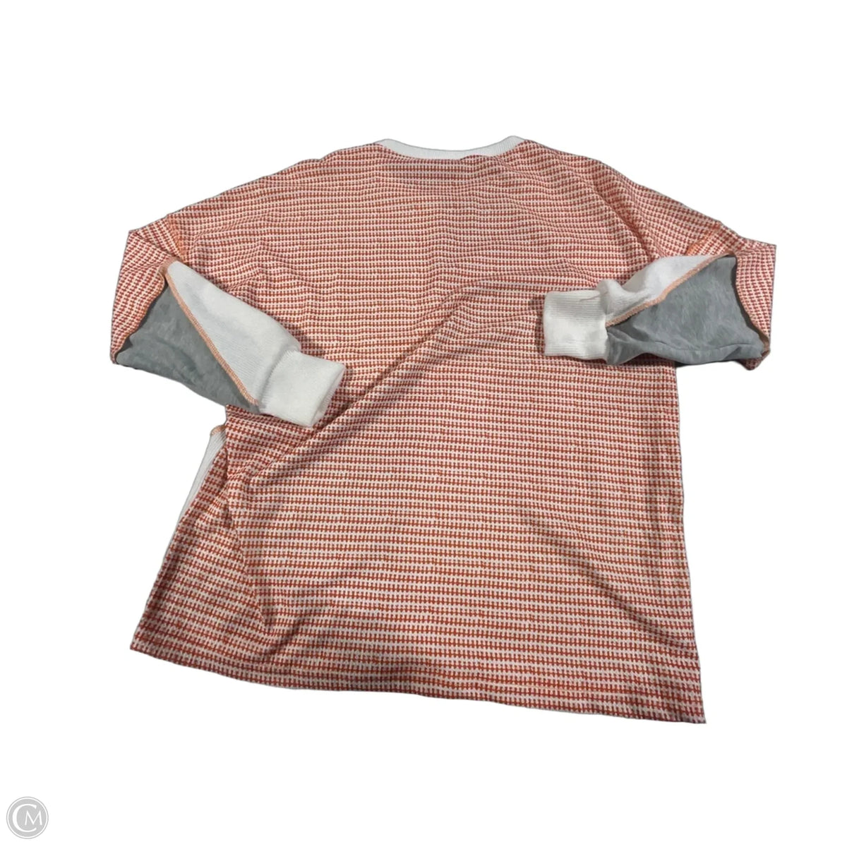Top Long Sleeve By Cmc In Orange & White, Size: M