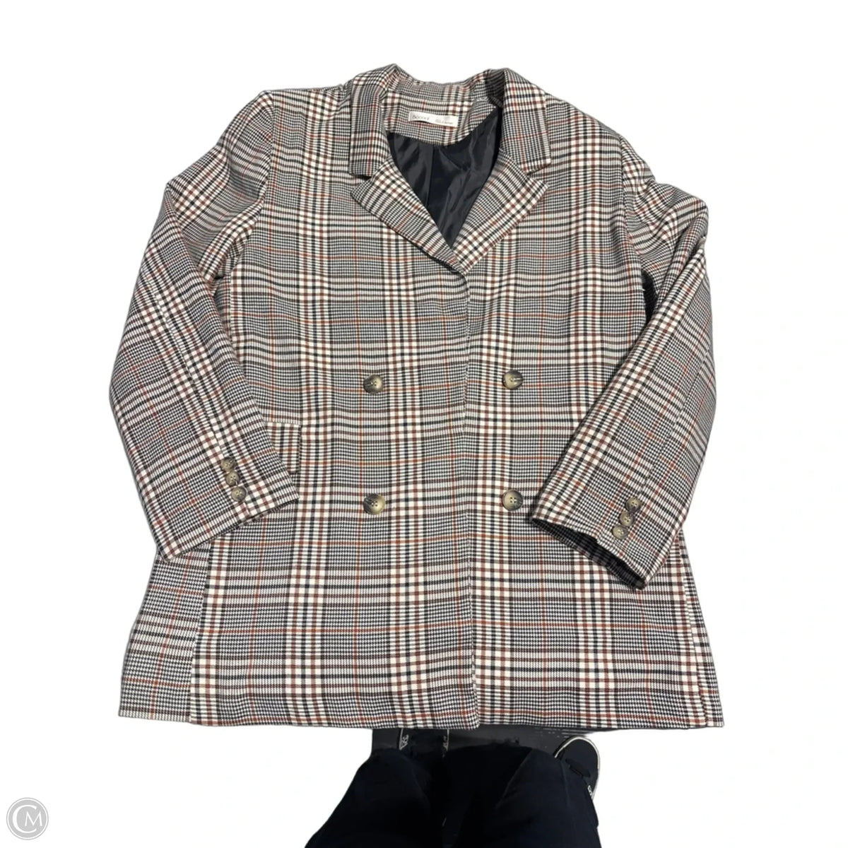Blazer By Be Cool In Orange & Tan, Size: L
