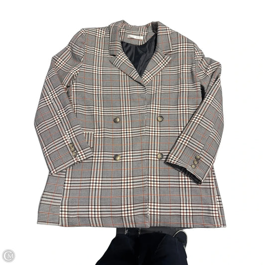 Blazer By Be Cool In Orange & Tan, Size: L